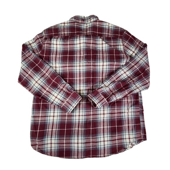 American Eagle Shirt Mens 2XL XXL Red Gray Plaid Flannel Button Up Long Sleeve - Picture 2 of 9